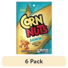 (6 pack) CORN NUTS Snacks – 7oz Ranch Crunchy Corn, Resealable & Shelf-Stable