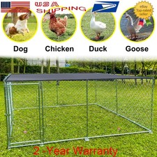 10X10ft Outdoor Pet Dog Kennel Metal Run House Backyard Fence Playpen w/Cover
