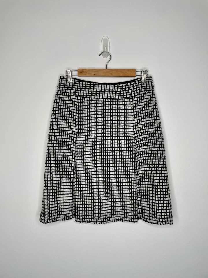 Laura Ashley Wool Blend Skirt Geometric A-Line Knee Length Box Pleat Front UK 10 - Image 3 of 4