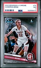 2023 BOWMAN UNIVERSITY CHROME #75 CAMERON BRINK PSA 7