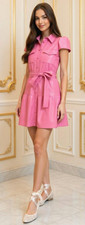 Alice + Olivia Miranda Pink Vegan Leather Dress, Size XS, 0, WAS $465 *NEW!*