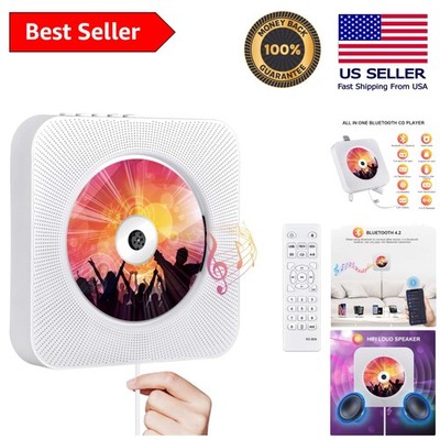 Wall-Mountable High-Quality Bluetooth CD Player & FM Radio with Remote Control