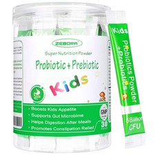 ZEBORA Kids Probiotic  Prebiotics Powder Age 3 Support Children's Digestive...