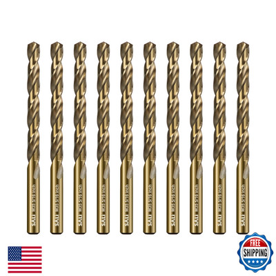 SALI 10Pc 5/16'' M35 Cobalt HSS Jobber Length Drill Bit Set for Metal