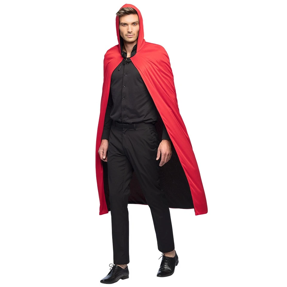 Halloween Vampiumhang Umhang Twilight schwarz rot Cape Wendecape mit Kapuze  - Bild 2 von 4