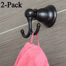 2x Classic Wall Hooks Coat Hooks Towel Hooks for Hanging Coat Towel Robe Black