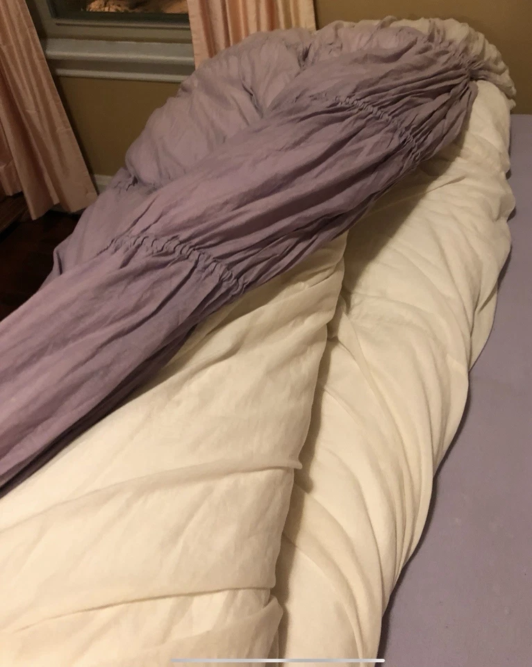 Funda nórdica vintage DKNY completa/queen acanalada púrpura y crema ombre con 2 fundas de euro Foto 2 de 4