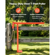 36 in T Post Puller, Heavy Duty Fence Post Pullers with Puller Plate & 47 in Lif
