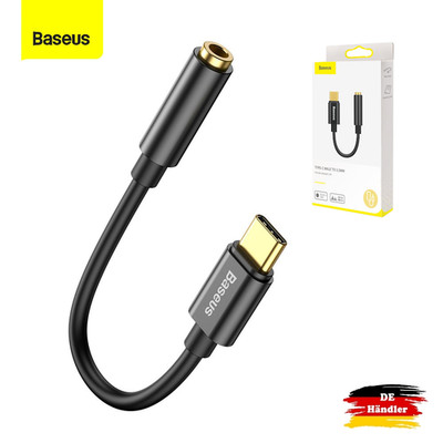Baseus USB Typ C auf Aux 3,5mm Klinke Kopfhörer Audio Adapter DAC 24Bit/48KHz