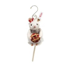 STEIFF 2025 Christmas Ornament Mouse with her torte 4 in mohair EAN 005886