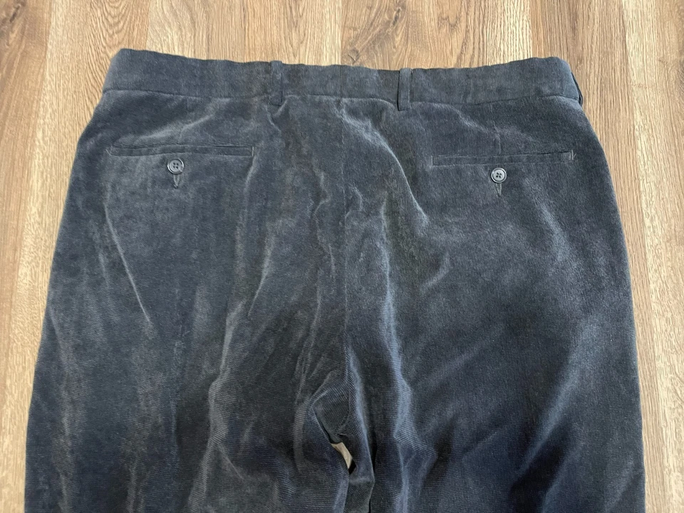 ENRO Pants, Men's Size 38, Black, Corduroy, Straight Leg, Flat Front - Image 4 of 4