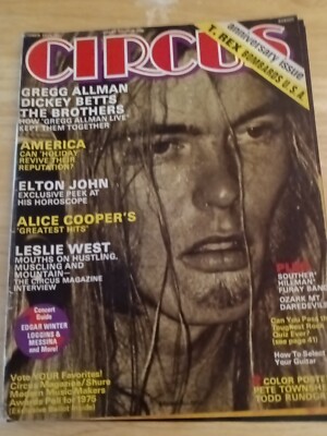  Circus Oct. 1974 Gregg Allman, America, Elton John Alice Cooper mountain      