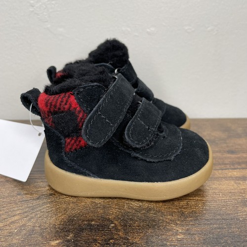Black Plaid Infant Shoes Size XS 
