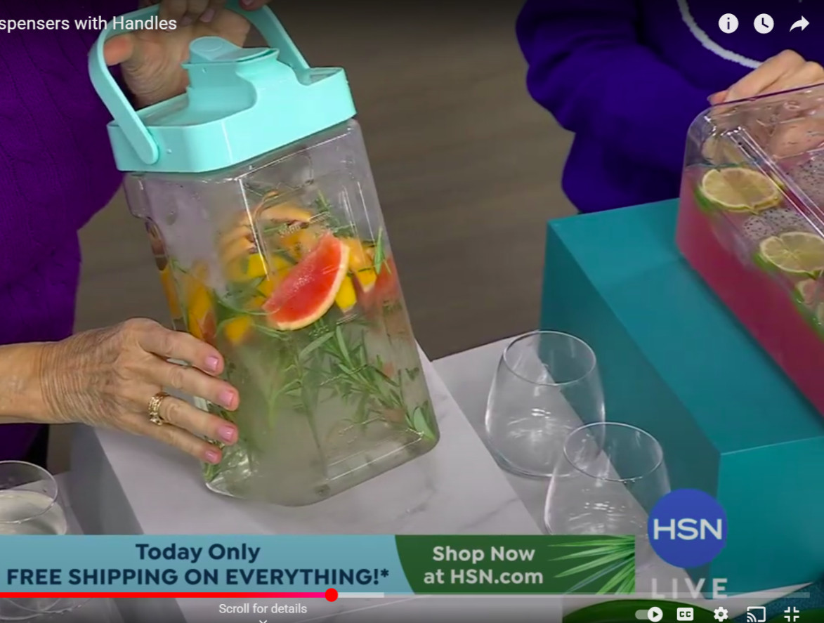 Improvements Tilting Drink Dispenser with Handle Aqua Blue