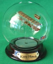 MAYFLOWER GLASS KITTY HAWK AIRPLANE BIPLANE WRIGHT FLYER in DOME