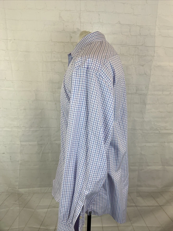 ТОНКИЙ черный коричневый 1826 мужчин фиолетовый синий клетку хлопок платье рубашка 17,5 - 36 $98 - Изображение 4 из 4