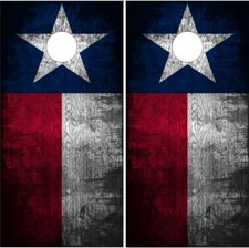 Distressed Grunge Texas Flag LAMINATED Cornhole Wrap Bag Toss Skin Decal Sticker