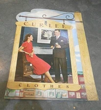  Large Vintage Curlee Clothes Clothing Co Easel Backed Advertiser (Office-1)