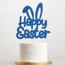 Happy Easter Gold Silver Red Glitter Cake Topper New Party Cake Easter Decor