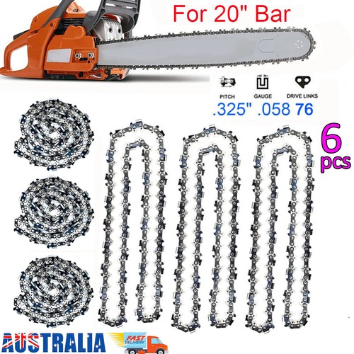 6pcs 20" Chainsaw Chain Saw Chains 325 058 76DL for BAUMRAG SX52 20