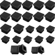 20 Pack End Cap Square Tubing Black Plastic Plug, for End Caps for Metal Tubing,
