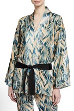 Forte Forteprinted Velvet Belted Jacket