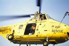 Vintage 35mm Slides Photos RAF Rescue Helicopter Winchman In Action Sea Boat x6