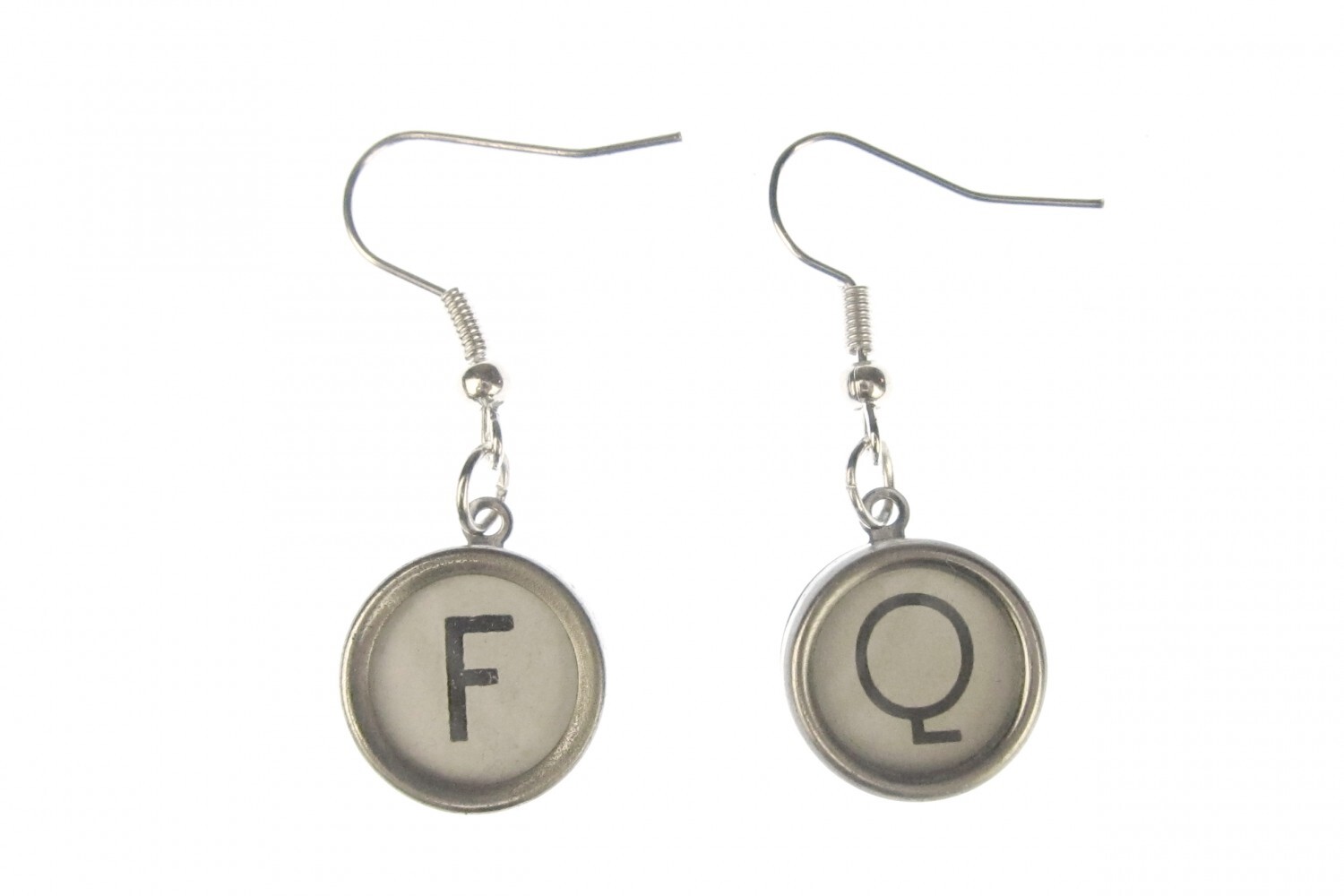 Custom Typewriter Letter Earrings - ABC Initials - Choose Your Desired Character