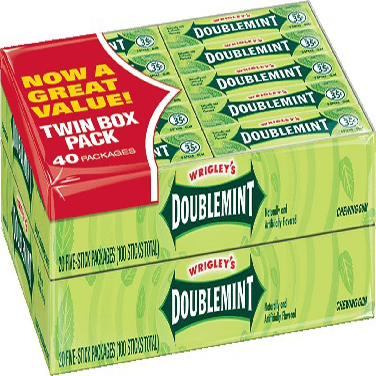 Wrigley's Doublemint Chewing Gum (5 stick pack, 40 pks