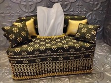 Dark Olive And Gold Tissue Box Cover New Hand-made Free Box Of Tissues