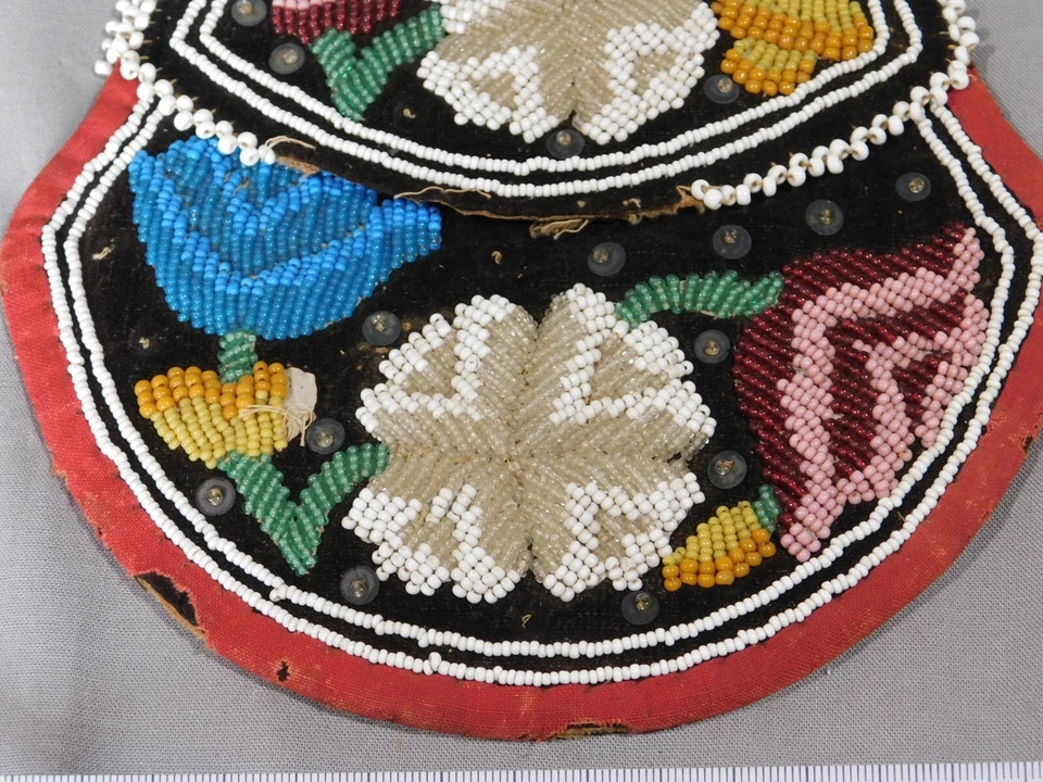 Антикварный индейский кошелек из бисера могавков ирокезы Великие озера 1860 Канада США - Изображение 2 из 4