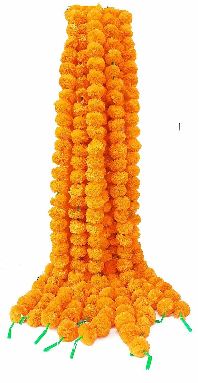 Diwali Decoration Artificial Yellow Garland Wall Hanging Marigold Deco