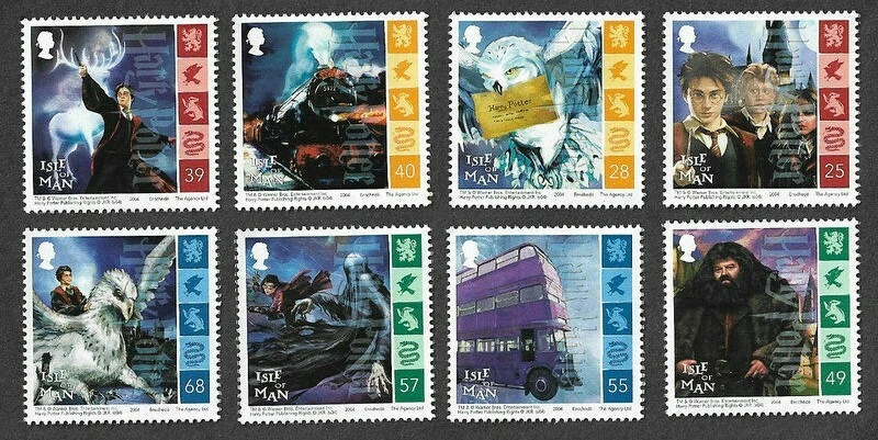 JUEGO DE SELLOS DE HARRY POTTER 2004 ISLA DE MAN MNH