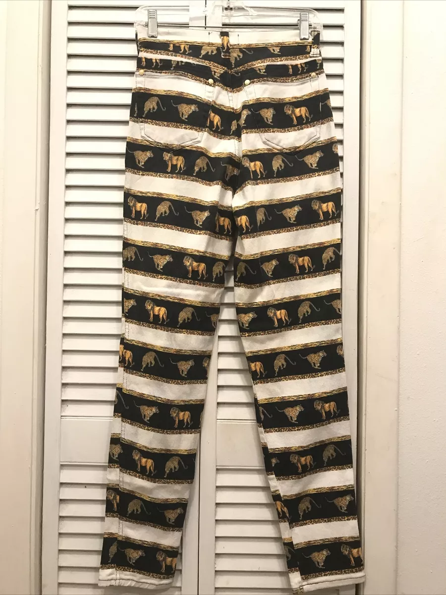 RARE Vintage Versace Jeans Couture Women's Lion Tiger Print