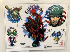 Vintage Tattoo Shop Tattoo Flash Wall Art Travis Franklin Military Grunt Freedom