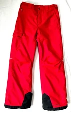 Boy's Columbia Bugaboo Snow Pants Side Logo Ski Red Omni Heat-Youth L (14/16)
