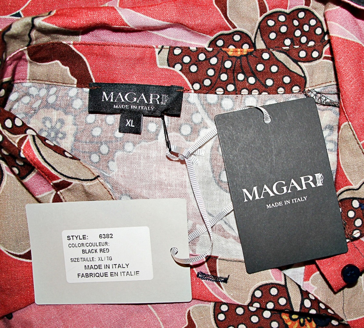 magari linen dress MAGARI Cotton Blend Floral Midi Shirt Dress With Belt in Navy Multi sz L