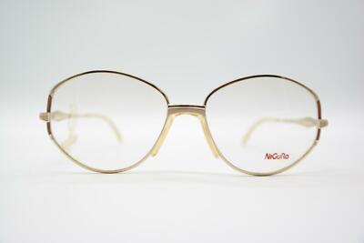 Vintage Nigura 832 Gold Brew Beige Oval Glasses Eyeglass Frame NOS