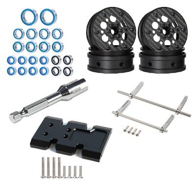 AMK Carbon Fiber 12mm Hex 2.2 Beadlock Wheels (4Pcs) - For 1/10 RC Crawlers Axial TRX4 SCX10 Enduro - View #4