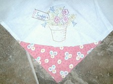 Vintage Hand Embroidered Table Topper - 28"x29"