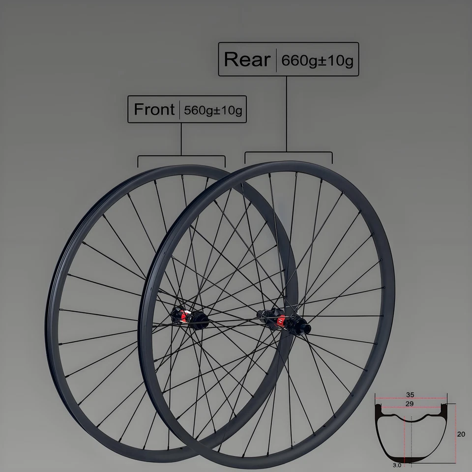 AIRWOLF T1100 29er Boost Laufradsatz 29 Zoll Plus XC DT240 1220g Laufräder - Bild 4 von 4
