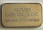 Vintage Joe Flynn Rare Coins Trade Unit 1 Troy Ounce 999 Silver Bar