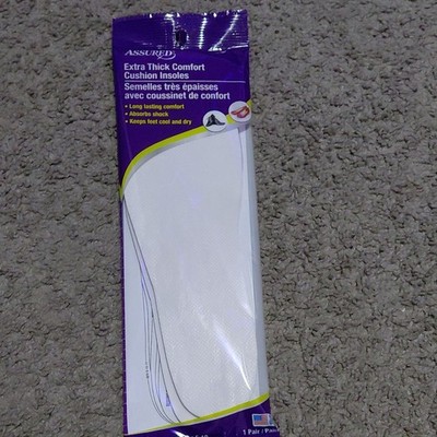 Assured Extra Thick Comfort Cushion Insoles 1 Pair White Comfort Cushion