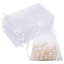 Crweety 50PCS White Organza Bags 3x4, Small Mesh Gift 3"x4",