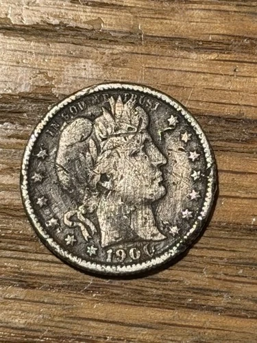 1900-o Barber Quarter.  Details But Damage