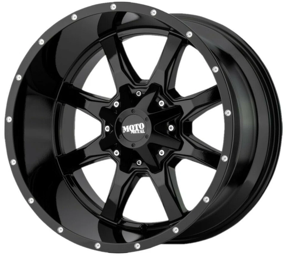 Juego 4 Ruedas 20" Moto Metal MO970 20x9 Negro Con Labio Fresado 5x5.5 5x150 18mm Foto 2 de 4