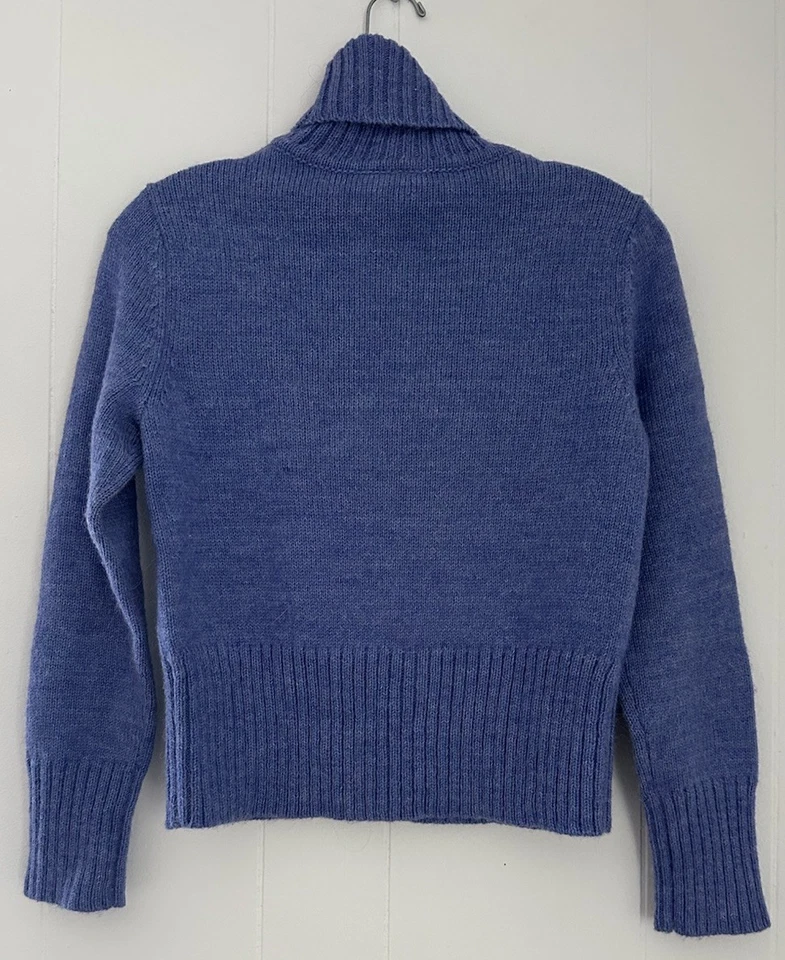 VTG Ann Taylor wool alpaca blend floral embroidered crop turtle neck sweater Sm - Image 4 of 4