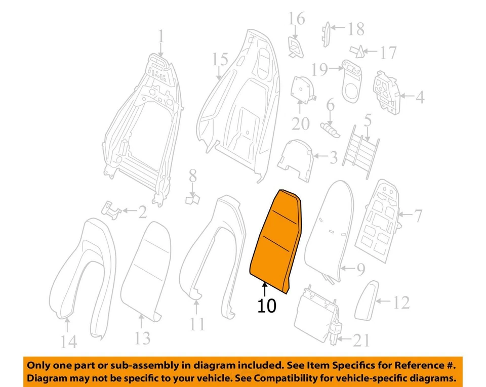 2013-2014 PORSCHE BOXSTER FRONT LEFT UPPER CUSHION SEAT CARRERA RED OEM Foto 3 de 4