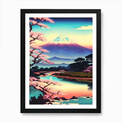 Mount Fuji1 Kunstdruck gerahmt Wandbild Poster Leinwanddruck Bild