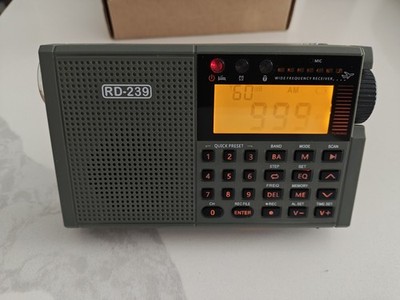 FM AM SW WB AIR Radio, TF Card, Flashlight, Digital Recording, Alarm Clock